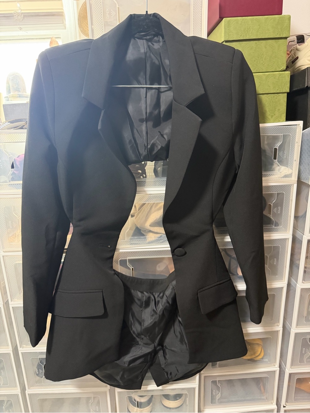 Showpo Black Cutaway Waist Blazer